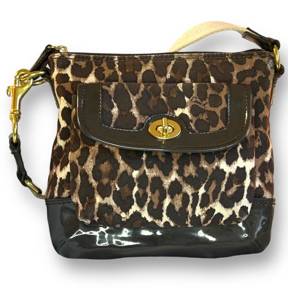 COACH Park Ocelot Cheetah RARE Crossbody Bag Brown - Picture 1 of 15